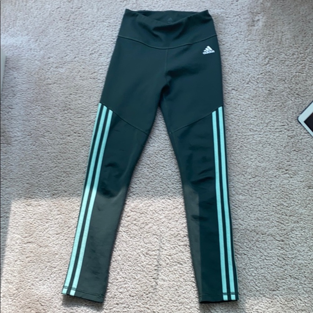 Green adidas leggings